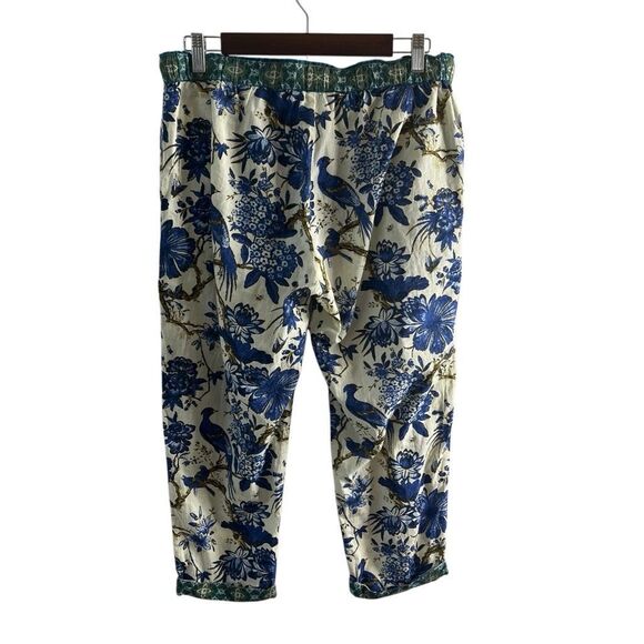 Sundance Cropped Leia Pants Floral Blue Relaxed Lounge Bohemian Peacock size SP - Picture 8 of 12